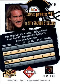 1996 Collector's Edge #184 Kevin Greene Back