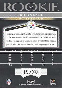 2001 Playoff Honors - X's and O's #143 Chris Taylor Back
