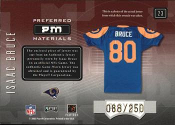 2001 Playoff Preferred - Preferred Materials #23 Isaac Bruce Back