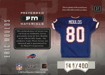 2001 Playoff Preferred - Preferred Materials #37 Eric Moulds Back