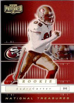 2001 Playoff Preferred - National Treasures Gold #167 Andre Carter Front
