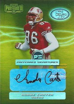 2001 Playoff Preferred - Preferred Signatures Gold #003 Andre Carter Front