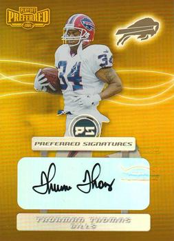 2001 Playoff Preferred - Preferred Signatures Gold #089 Thurman Thomas Front