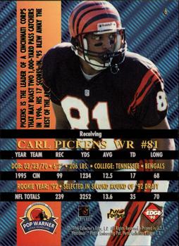 1996 Collector's Edge Advantage #6 Carl Pickens Back