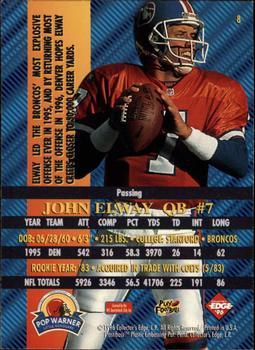 1996 Collector's Edge Advantage #8 John Elway Back