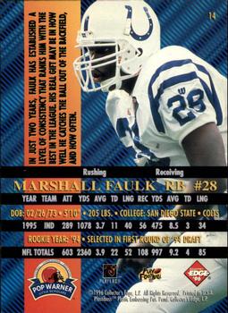 1996 Collector's Edge Advantage #14 Marshall Faulk Back