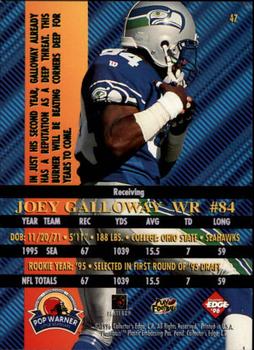 1996 Collector's Edge Advantage #47 Joey Galloway Back
