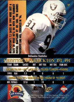 1996 Collector's Edge Advantage #97 Chester McGlockton Back