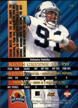 1996 Collector's Edge Advantage #110 Kevin Greene Back