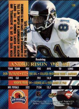 1996 Collector's Edge Advantage #138 Andre Rison Back