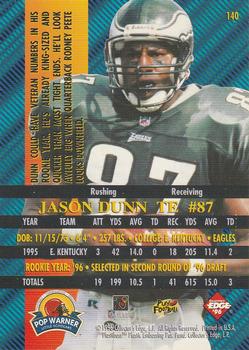 1996 Collector's Edge Advantage #140 Jason Dunn Back