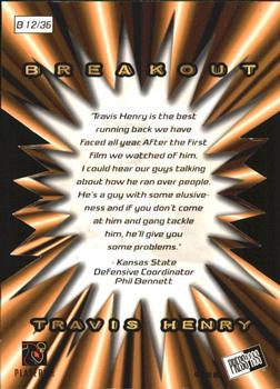 2001 Press Pass - Breakout #B12 Travis Henry Back