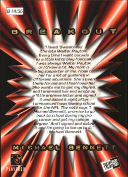 2001 Press Pass - Breakout #B14 Michael Bennett Back