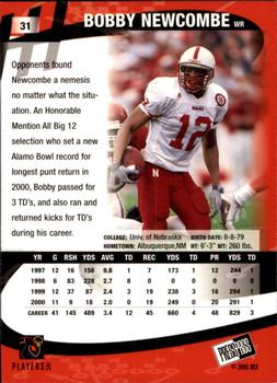 2001 Press Pass - Torquers #31 Bobby Newcombe Back