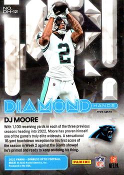 2022 Donruss Optic - Diamond Hands #DH-12 DJ Moore Back