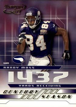 2001 Quantum Leaf - Century Season #CS-65 Randy Moss Front