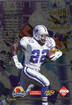 1996 Collector's Edge Advantage - Super Bowl Game Ball #SB1 Emmitt Smith Back
