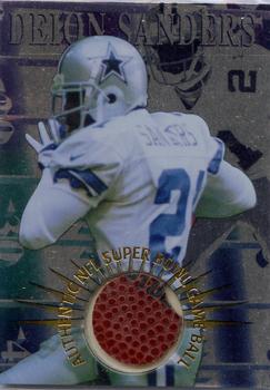 1996 Collector's Edge Advantage - Super Bowl Game Ball #SB4 Deion Sanders Front