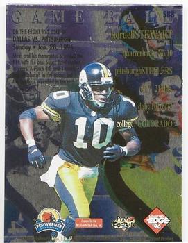 1996 Collector's Edge Advantage - Super Bowl Game Ball #SB8 Kordell Stewart Back