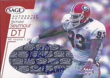 2001 SAGE - Autographs Red #A39 Richard Seymour Front