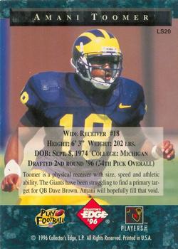 1996 Collector's Edge President's Reserve - The Candidates: Long Shots #LS20 Amani Toomer Back