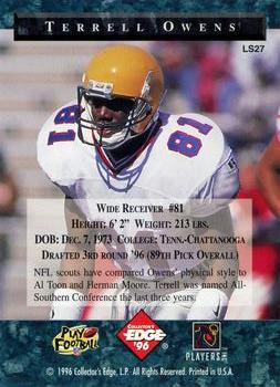1996 Collector's Edge President's Reserve - The Candidates: Long Shots #LS27 Terrell Owens Back