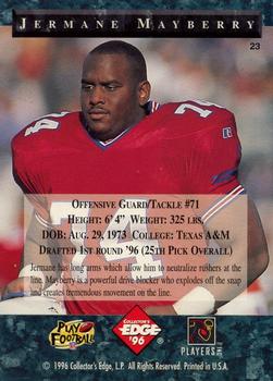 1996 Collector's Edge President's Reserve - The Candidates: Top Early Picks #23 Jermane Mayberry Back