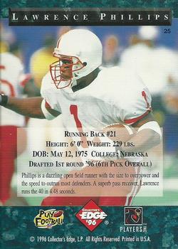 1996 Collector's Edge President's Reserve - The Candidates: Top Early Picks #25 Lawrence Phillips Back