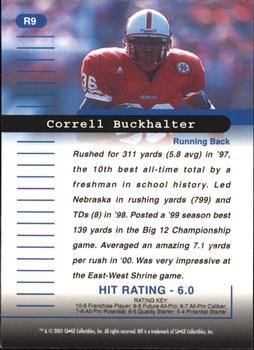 2001 SAGE HIT - Rarefied #R9 Correll Buckhalter Back