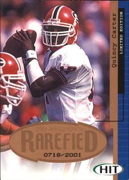 2001 SAGE HIT - Rarefied #R10 Quincy Carter Front
