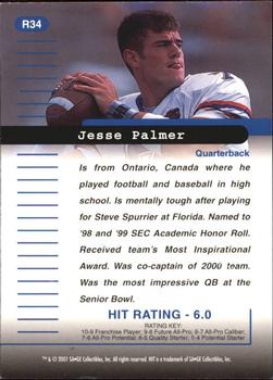 2001 SAGE HIT - Rarefied #R34 Jesse Palmer Back