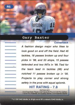 2001 SAGE HIT - Rarefied Gold #R5 Gary Baxter Back