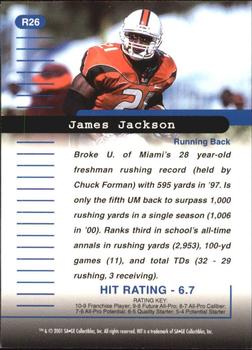 2001 SAGE HIT - Rarefied Gold #R26 James Jackson Back