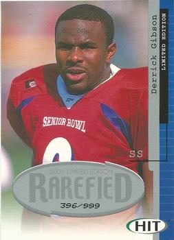 2001 SAGE HIT - Rarefied Silver #R18 Derrick Gibson Front