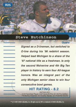 2001 SAGE HIT - Rarefied Silver #R25 Steve Hutchinson Back