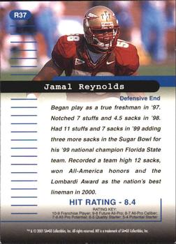 2001 SAGE HIT - Rarefied Silver #R37 Jamal Reynolds Back