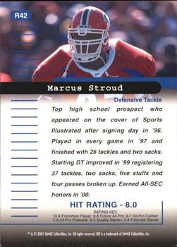 2001 SAGE HIT - Rarefied Silver #R42 Marcus Stroud Back