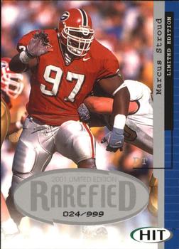 2001 SAGE HIT - Rarefied Silver #R42 Marcus Stroud Front