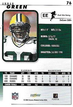 2001 Score - Chicago Collection #76 Ahman Green Back