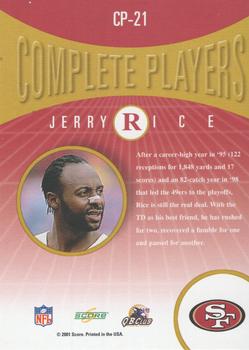 2001 Score - Complete Players #CP-21 Jerry Rice Back