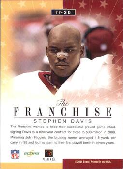 2001 Score - The Franchise #TF-30 Stephen Davis Back