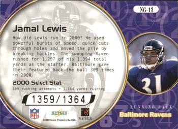 2001 Score - Numbers Game #NG-13 Jamal Lewis Back