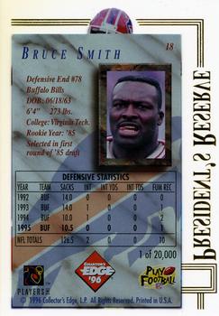 1996 Collector's Edge President's Reserve #18 Bruce Smith Back