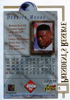 1996 Collector's Edge President's Reserve #25 Derrick Moore Back
