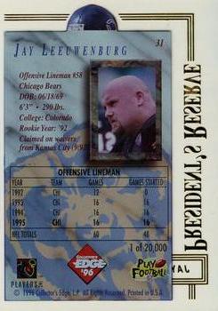 1996 Collector's Edge President's Reserve #31 Jay Leeuwenburg Back