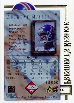 1996 Collector's Edge President's Reserve #61 Anthony Miller Back