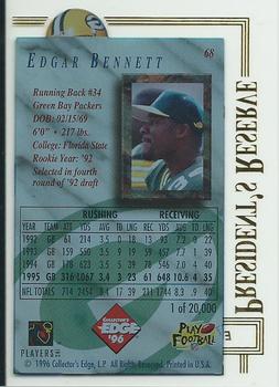 1996 Collector's Edge President's Reserve #68 Edgar Bennett Back
