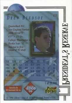 1996 Collector's Edge President's Reserve #113 Drew Bledsoe Back
