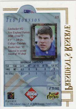1996 Collector's Edge President's Reserve #115 Ted Johnson Back
