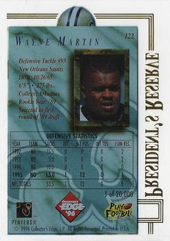 1996 Collector's Edge President's Reserve #122 Wayne Martin Back